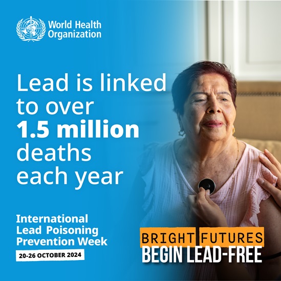 Social cards which reads "Lead is linked to over 1.5 million deaths each year"