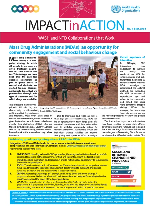 Mass Drug Administration (MDAs): an opportunity for community engagement and social behaviour change
