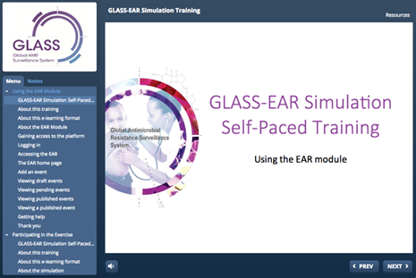 Screen shot of the Simulation Exercise