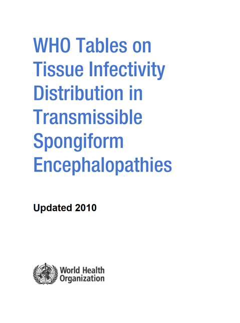 WHO Tables on Tissue Infectivity Distribution in Transmissible Spongiform Encephalopathies