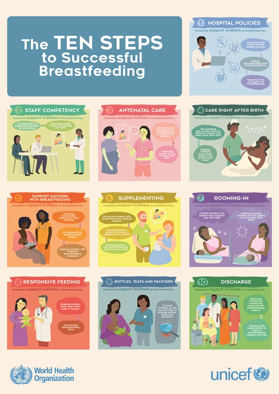 BFHI the Ten steps to succesful breastfeeding poster