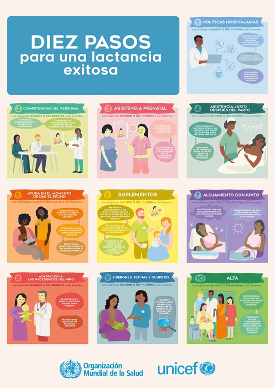 Spanish BFHI the Ten steps to succesful breastfeeding poster