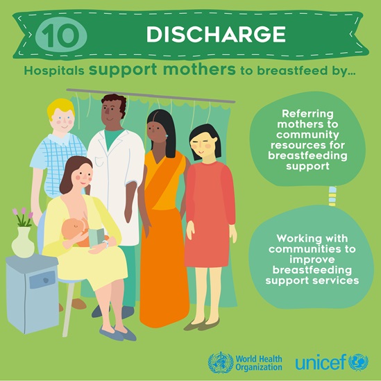 BFHI step 10 - Discharge infographic