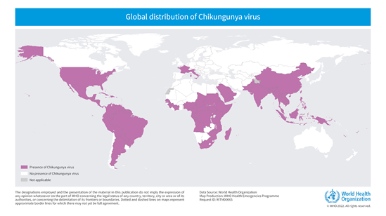 Global distribution of Chikungunya virus