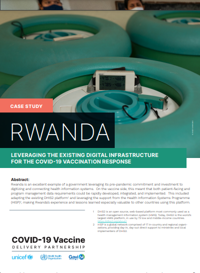 Case study Rwanda: Leveraging the existing digital infrastructure for the COVID-19 vaccination response