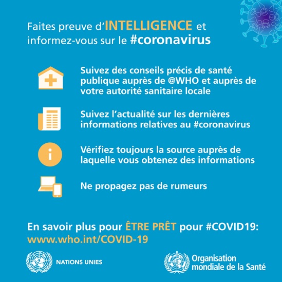 Faites preuve d'intelligence et informez-vous sur le coronavirus