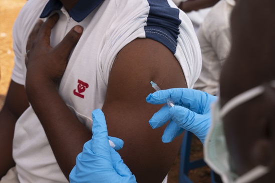 Ebola-vaccine Person being injected in the arm