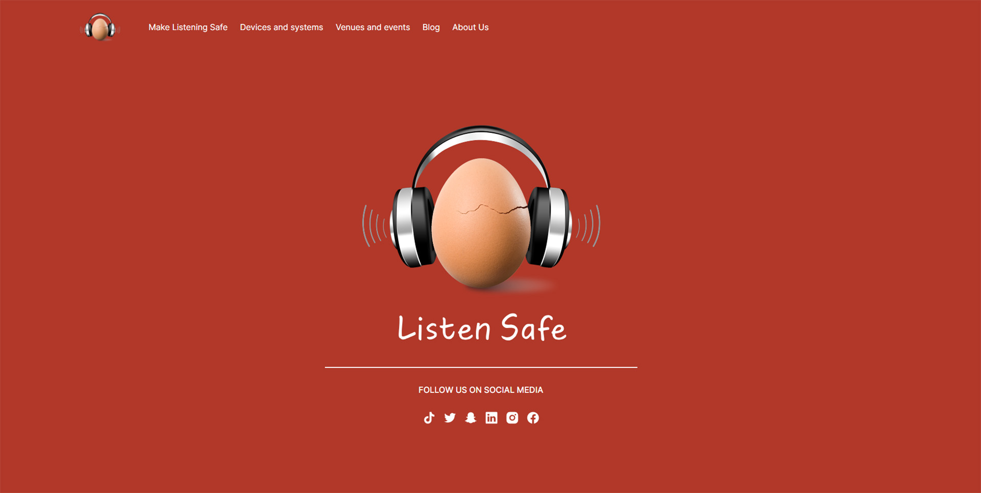 listen safe home page screenshot - decorative