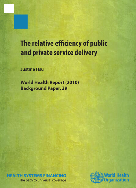 The relative effi­ciency of public and private service delivery