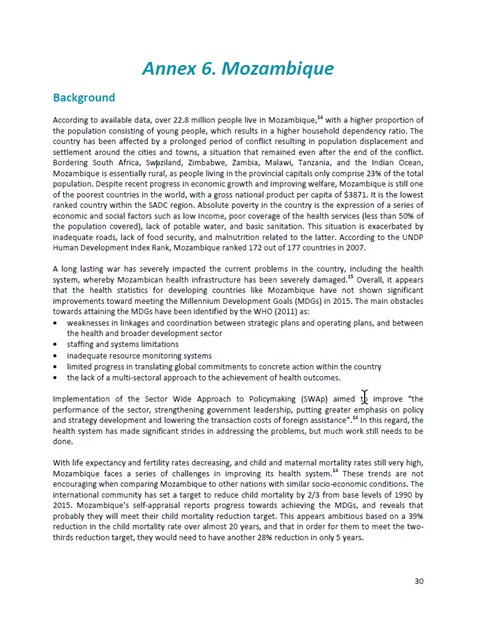 Mid-level health workers: country case studies. Annex 6: Mozambique