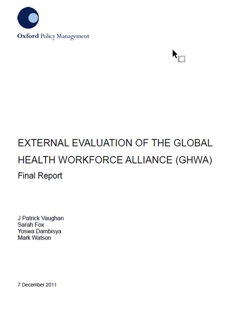 External Evaluation of the Global Health Workforce Alliance: Final Report