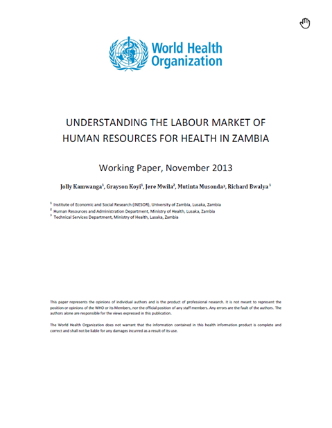Understanding the labour market of human resources for health in Zambia