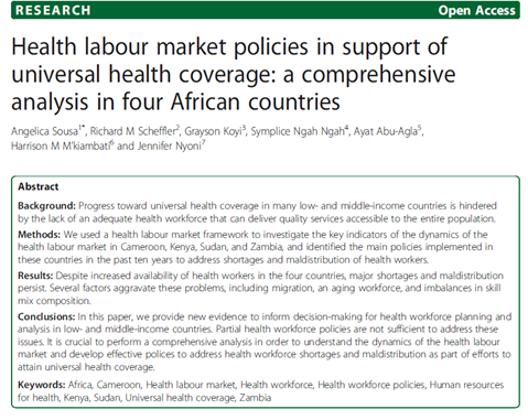Health labour market policies in support of universal health coverage: a comprehensive analysis in four African countries