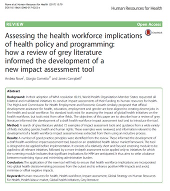 2017 HRH impact assessment