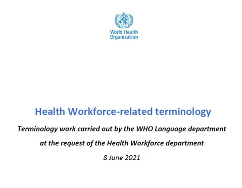 Health workforce terminology: multilingual