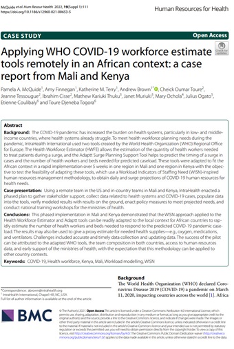 HRH Journal WISN article cover: COVID-19