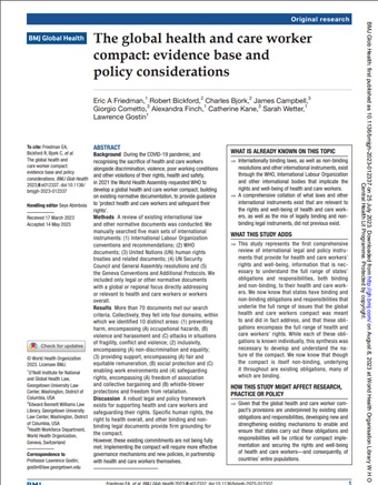 BMJ global care compact evidence