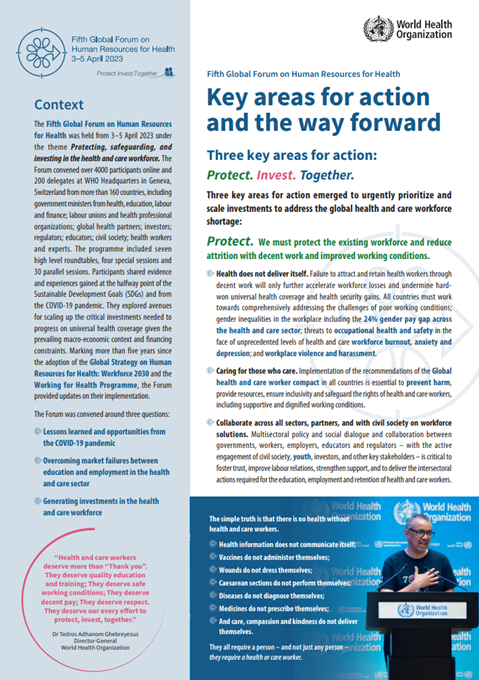 Fifth Global Forum on Human Resources for Health: Key areas for action and the way forward