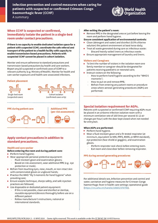 One page summary of IPC measures for CCHF
