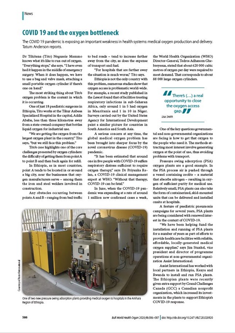COVID 19 and the oxygen bottleneck