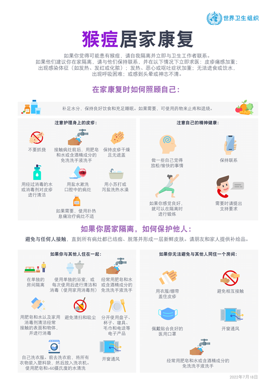 猴痘居家康复信息图
