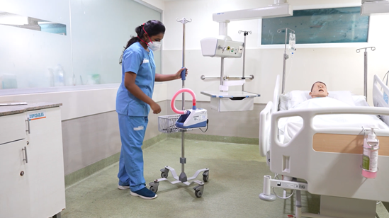 HFNC clinical use video thumbnail showing a healthcare professional using a HFNC on a mannequin for training