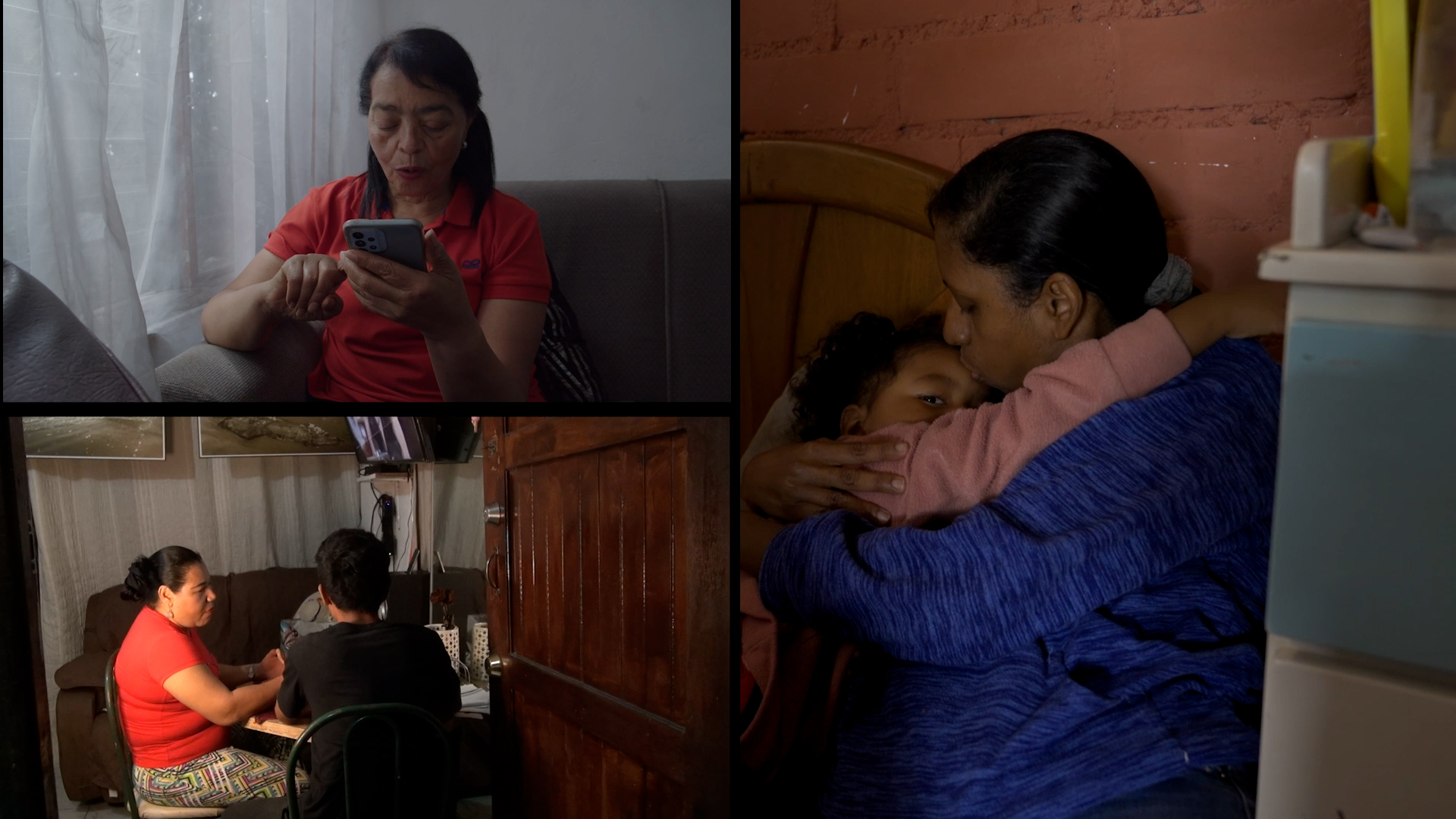Collage of photos of migrants from Latin America