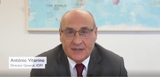 Screenshot from IOM DG's videomessage