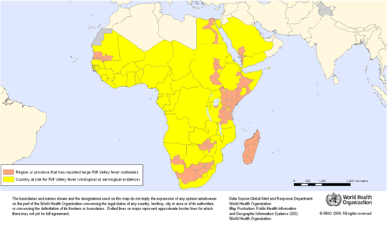 Rift valley fever map 2009