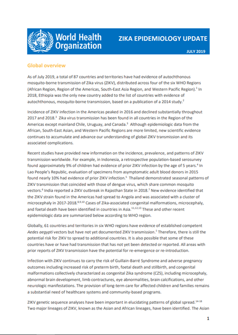 Zika epidemiology update - February 2022