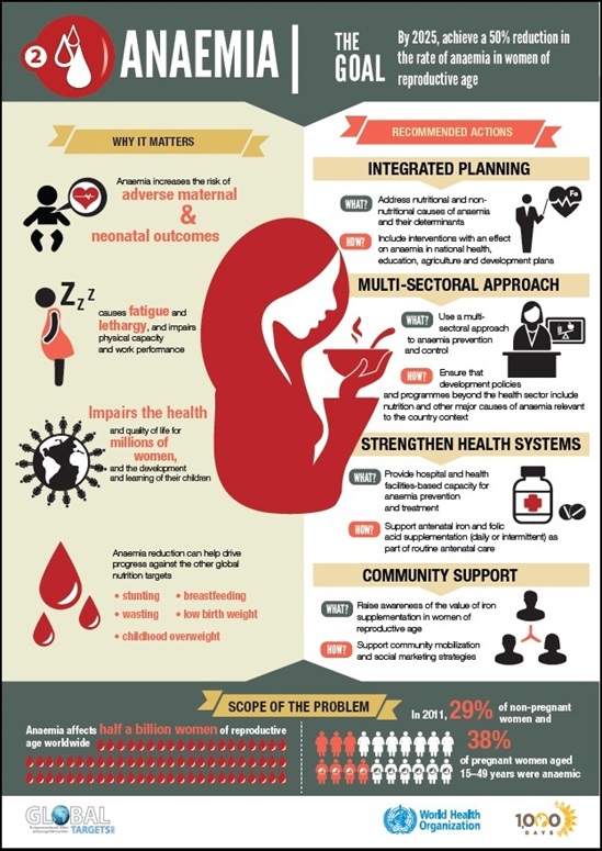 Global nutrition targets 2025 - anaemia infographic