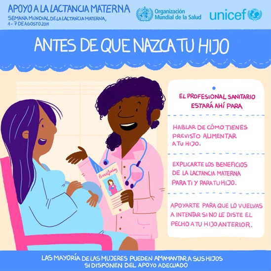 Spanish WHO breastfeeding support 2014 - Before your baby is born infographics