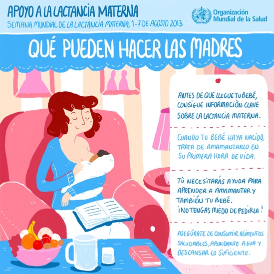 Spanish WHO breastfeeding support 2013 - What mums can do infographic