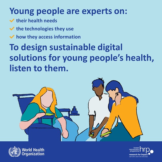 Infographic: To design sustainable digital solutions for young people's health, listen to them