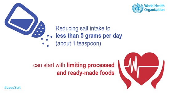 Reducing salt intake can start with limiting processed and ready-made food