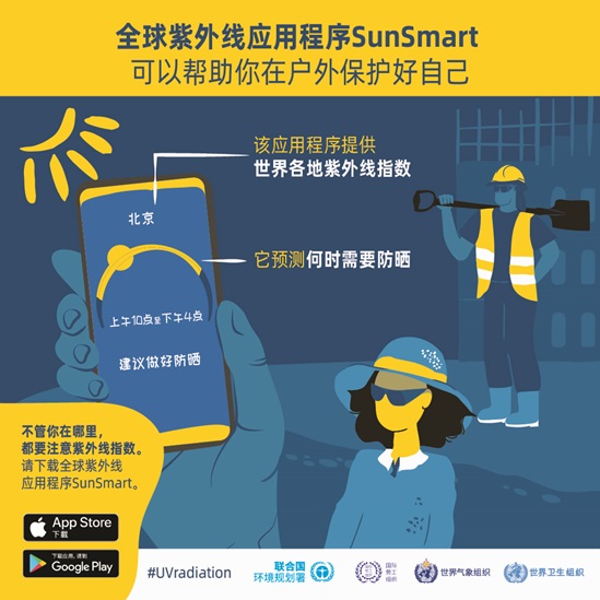 SunSmart Global UV App can be used to help protect yourself when you are outside