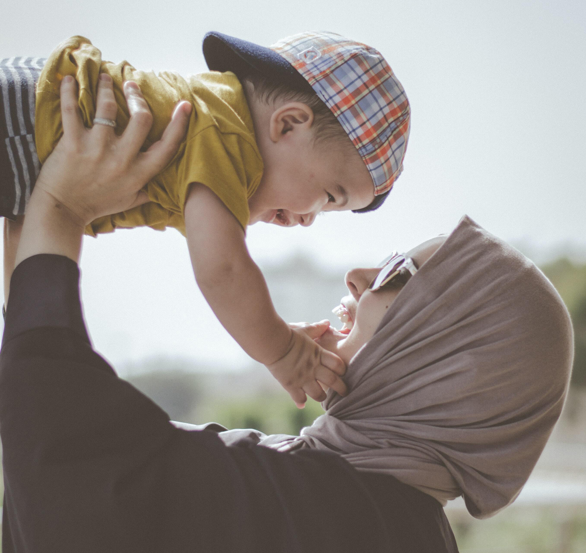 Mother holding baby