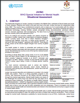 Jordan - WHO Special Initiative for Mental Health