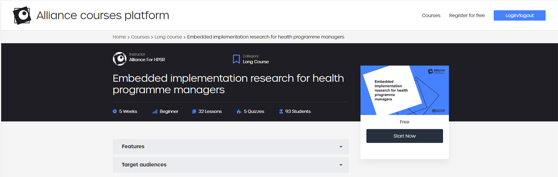 screenshot of alliance courses platform - decorative