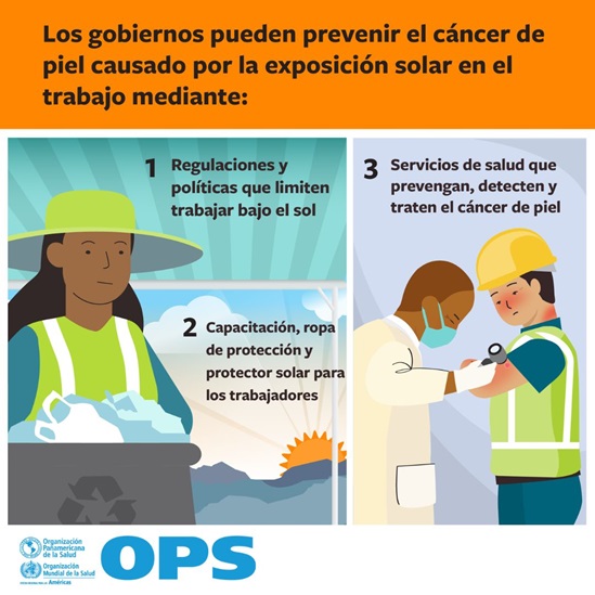 Los gobiernos pueden prevenir el cáncer  de piel causado por la exposición solar en el trabajo mediante