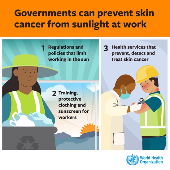 Government can prevent skin cancer from sunlight at work