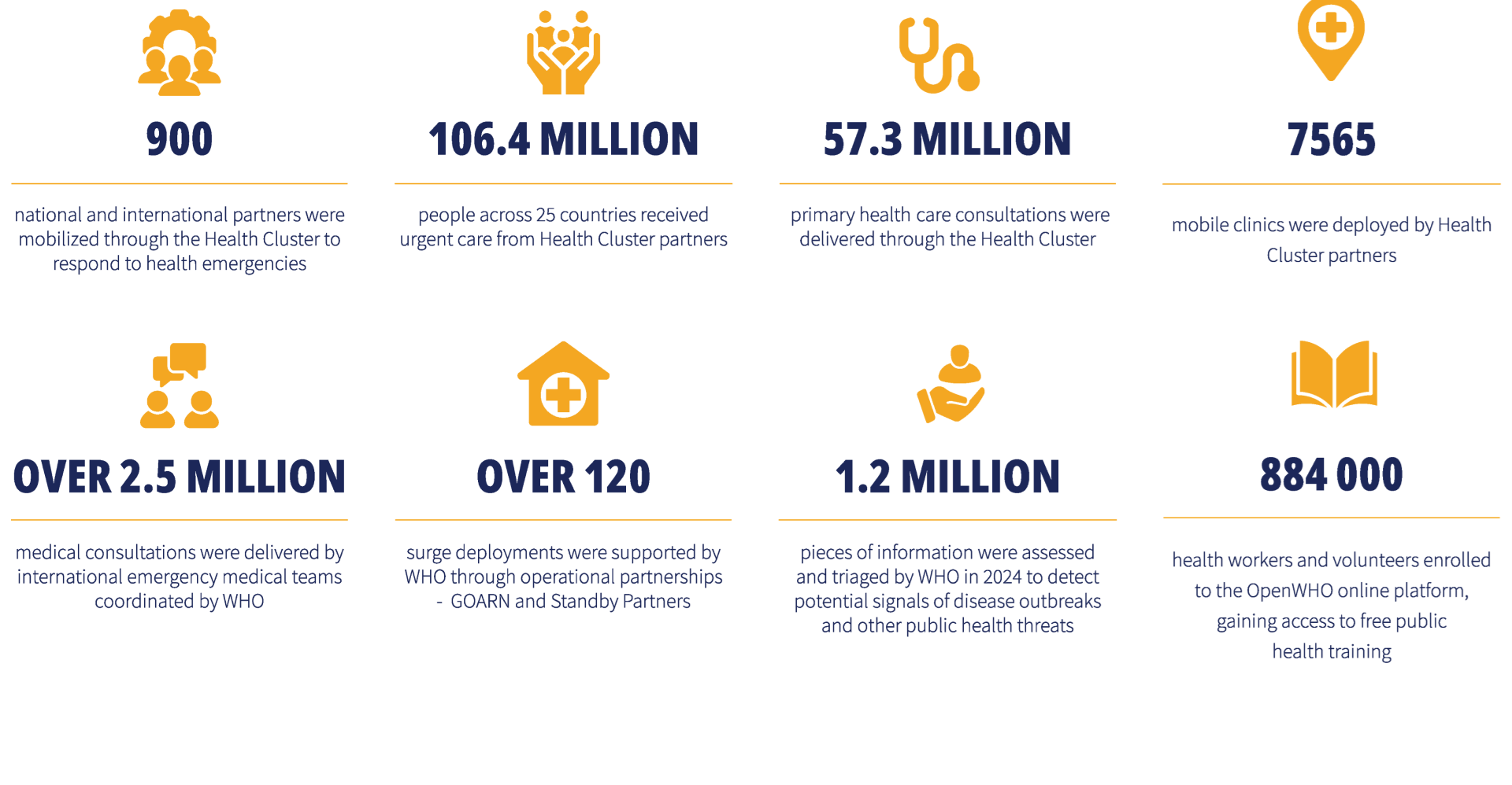 WHE 2025 Appeal Impact in 2024 programme Icons