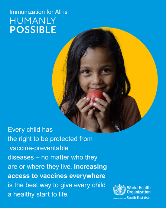 Poster on Immunzation for all is Humanly Possible