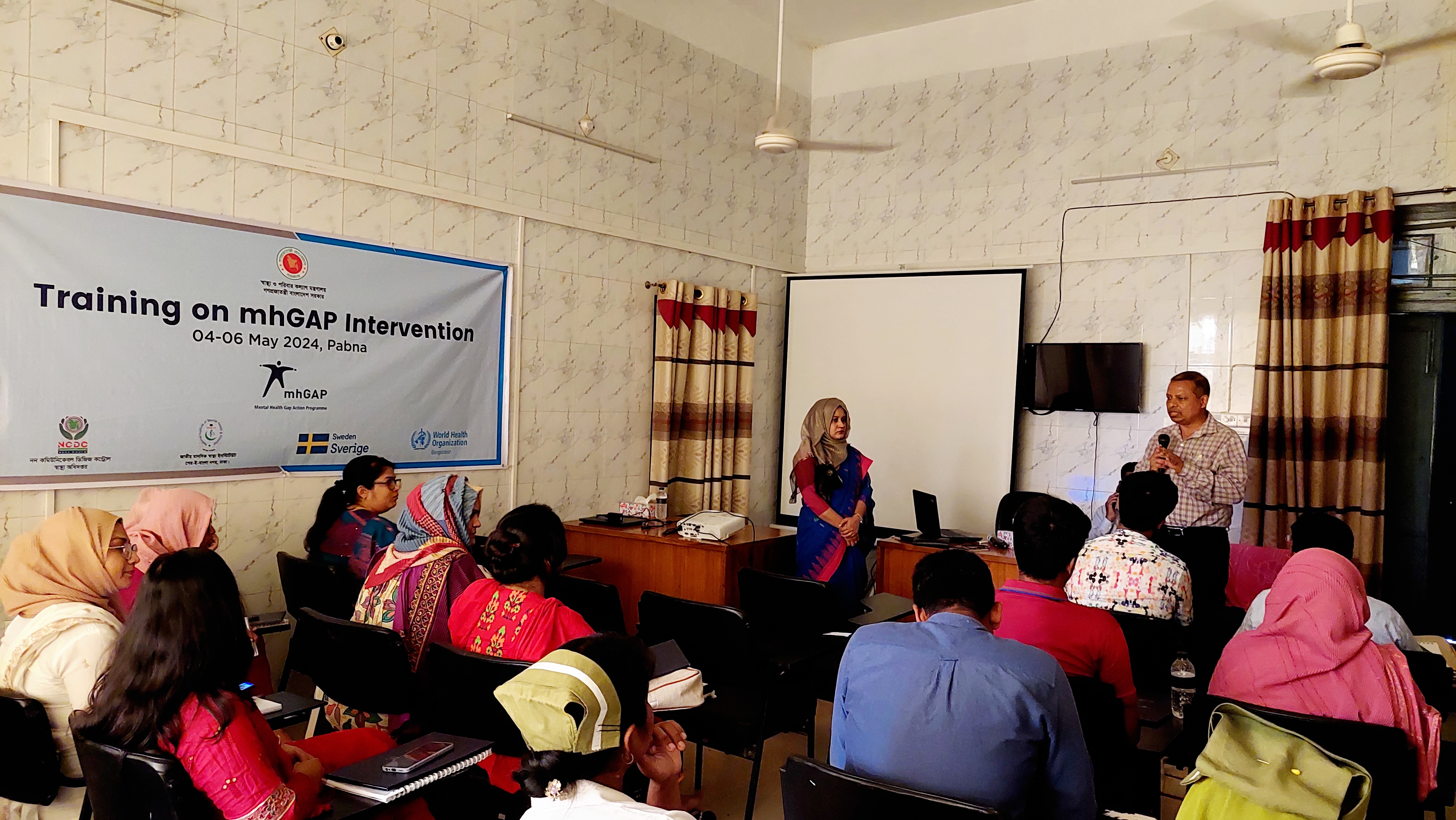 The WHO Mental Health Gap Action Programme (mhGAP) training on interventions underway in Nepal supported by WHO and partners