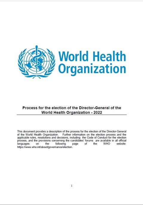 Handbook on the Director-General election process