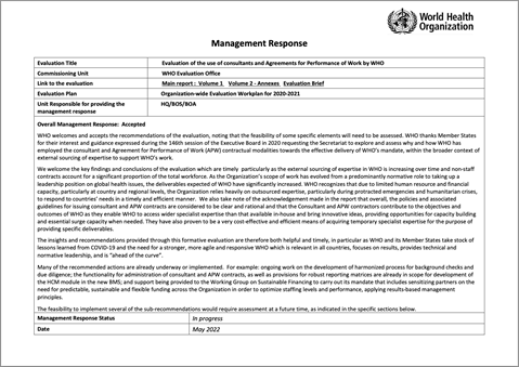 Mid-term evaluation of the implementation of the Strategic Action Plan on Polio Transition (2018-2023): Management Response – September 2022