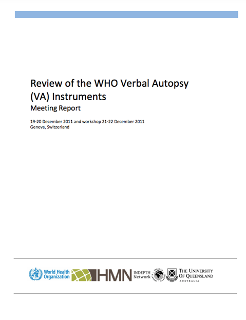Review of the WHO Verbal Autopsy (VA) Instruments