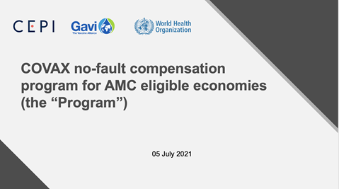 COVAX no-fault compensation program for AMC eligible economies
