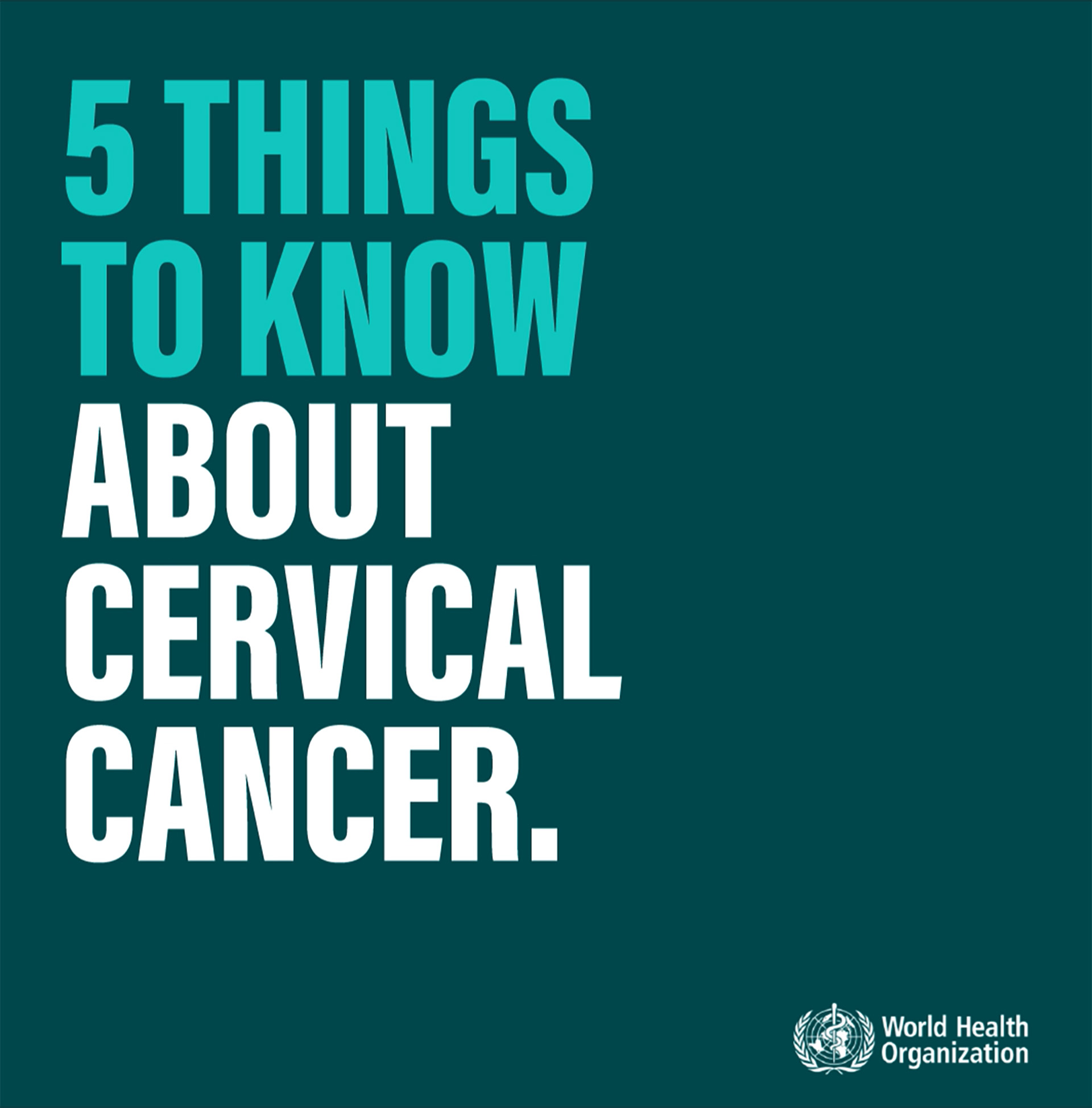 Graphic that says "5 things to know about cervical cancer."