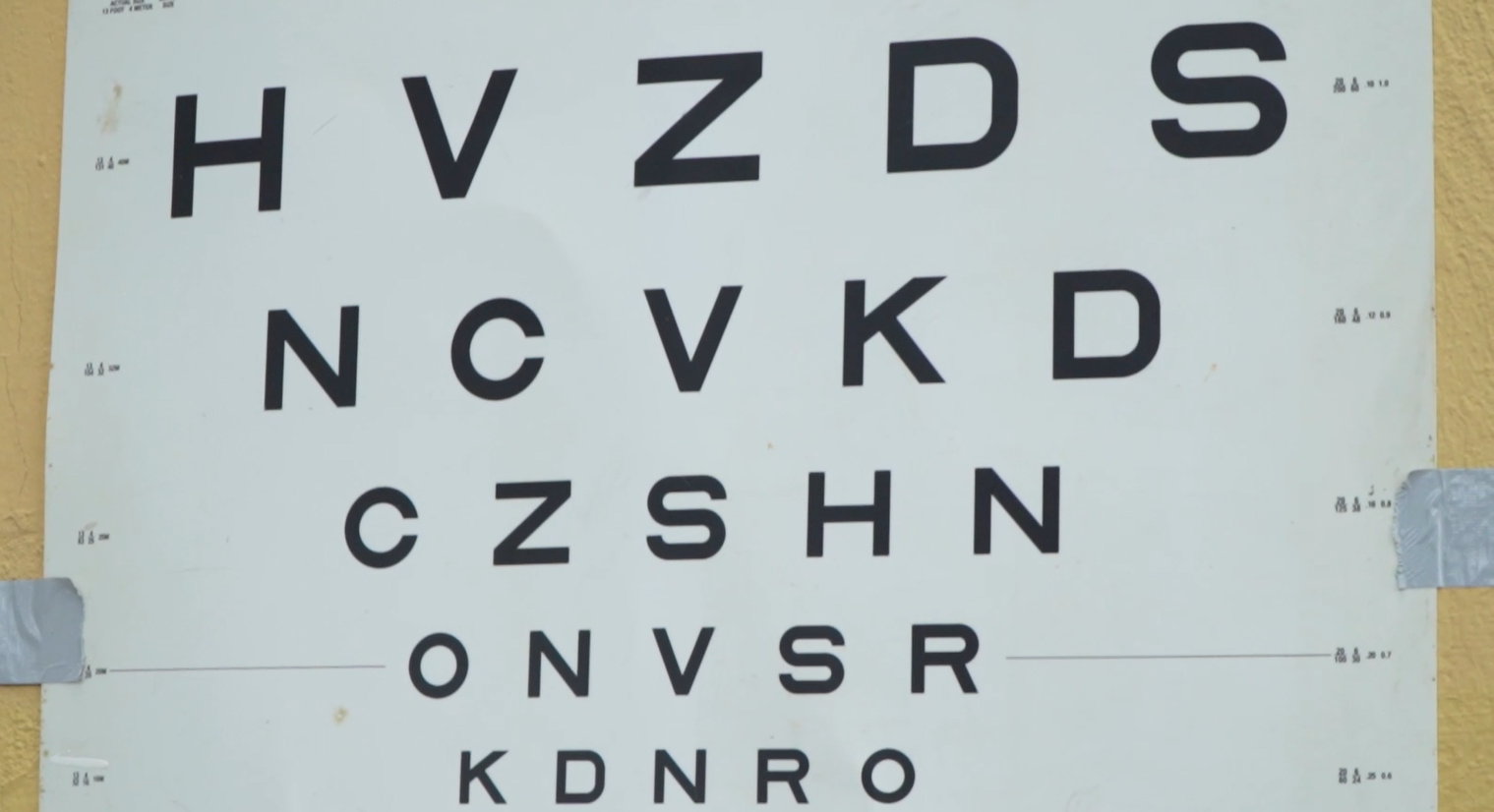 A Snellen chart to check vision